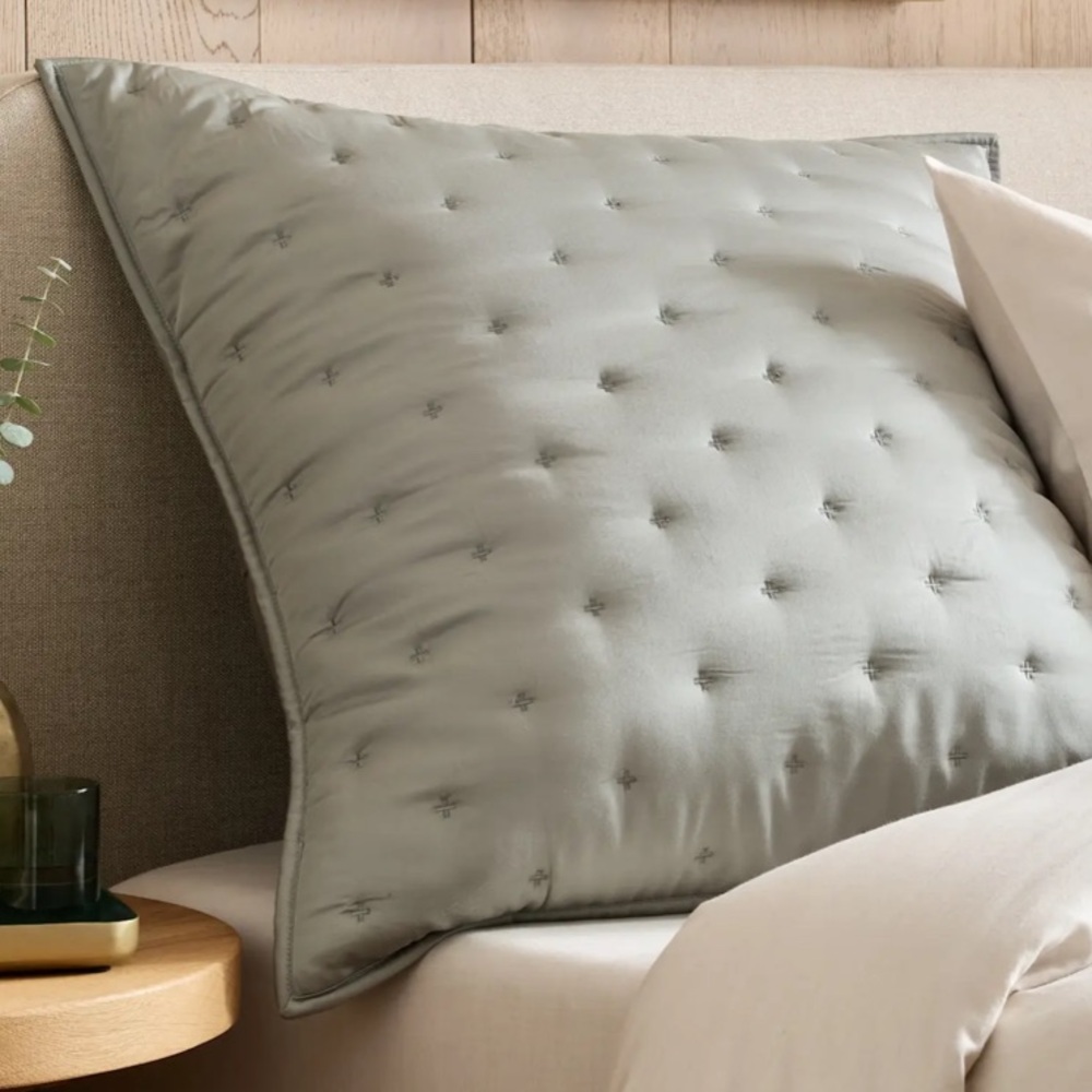 Quince Bamboo Dream Quilted Euro Sham in Eucalyptus